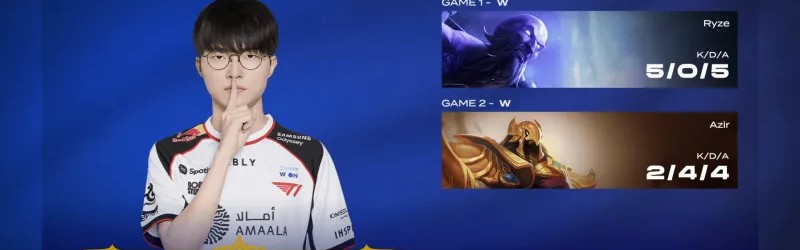 游戏玩法-Faker两局合砍7/4/9的战绩，拿下T1对阵KT系列赛MVP